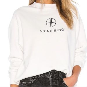Anine Bing White Ramona Sweatshirt - Small- new